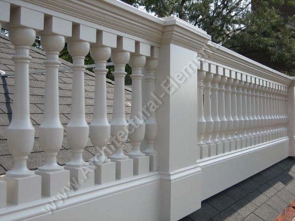 Custom railing system featuring elegant balusters and handrails.