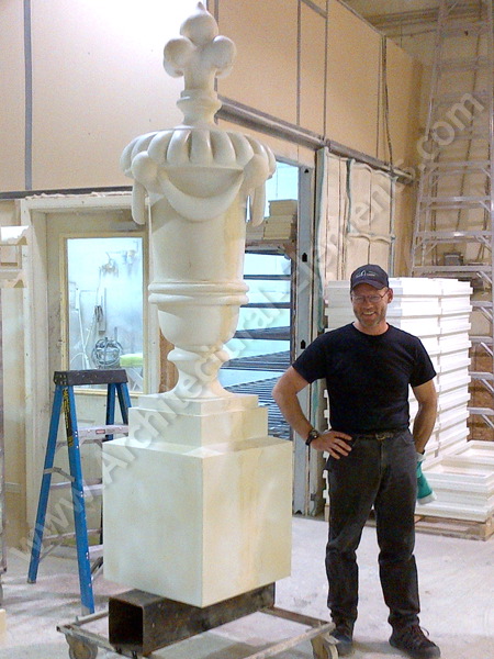 Classic decorative urns at the Jade Hotel NYC enhancing the building’s exterior.