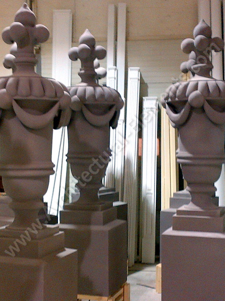 Large decorative urns at the Jade Hotel NYC enhancing architectural detail.