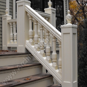 Exterior staircase with decorative railing and durable architectural design