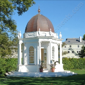 Decorative corbels supporting an exterior overhang with intricate detailing