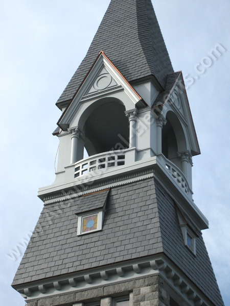 Restoration of Tufts Capen House with custom-milled architectural details.